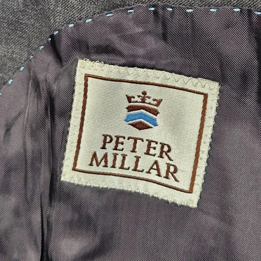 Peter Millar Blazer Mens 48R Gray Wool Two Button Double Vented Suit Jacket‎